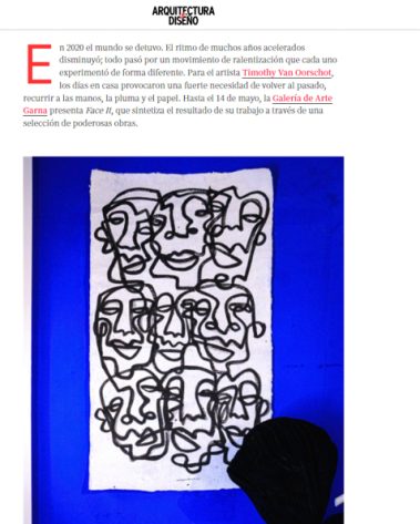 online article about timothy van oorschot and his one line art on arquitectura y diseno