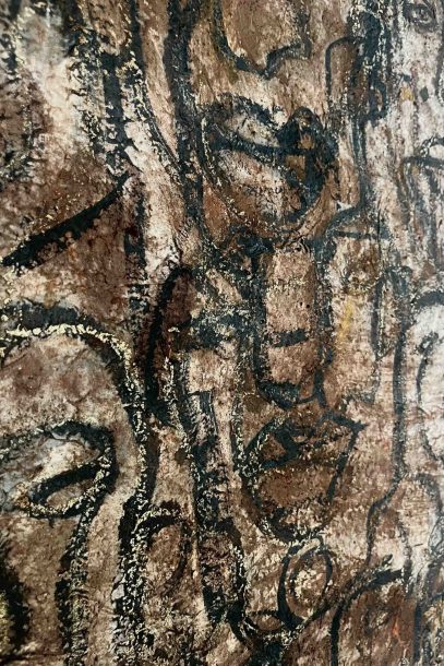 painting made with earth from ibiza by timothy van oorschot