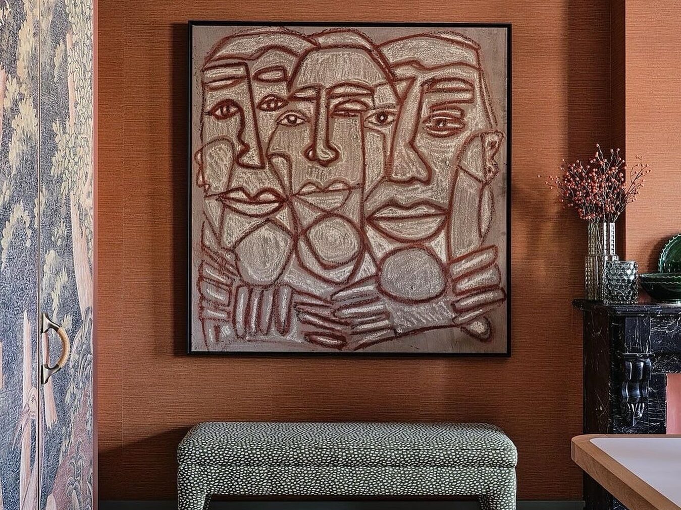 Painting by timothy van oorschot in the home of stock dutch interios